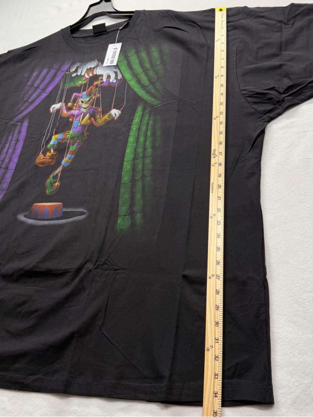 Liquid Blue Black Graphic Puppet Jester T-Shirt Size Men's 6XL - Picture 5 of 8